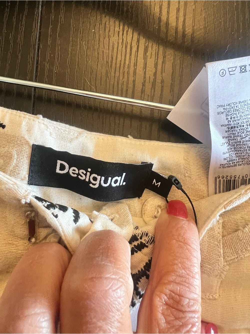 Desigual White Women's Shorts with Black Logo Detail